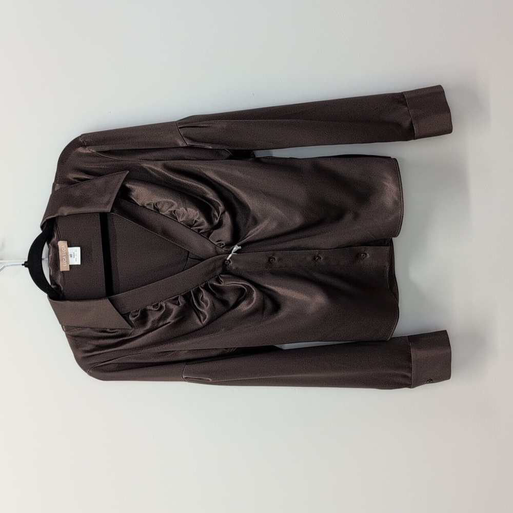 Luca Luca Chocolate Satin Blouse